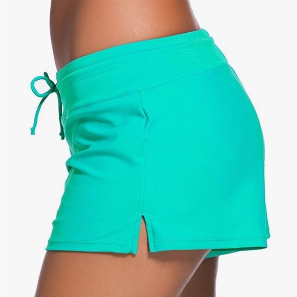 Womens 3" Waistband Swimsuit Bottom Boy Shorts Swimming Panty - Picture 3 of 5